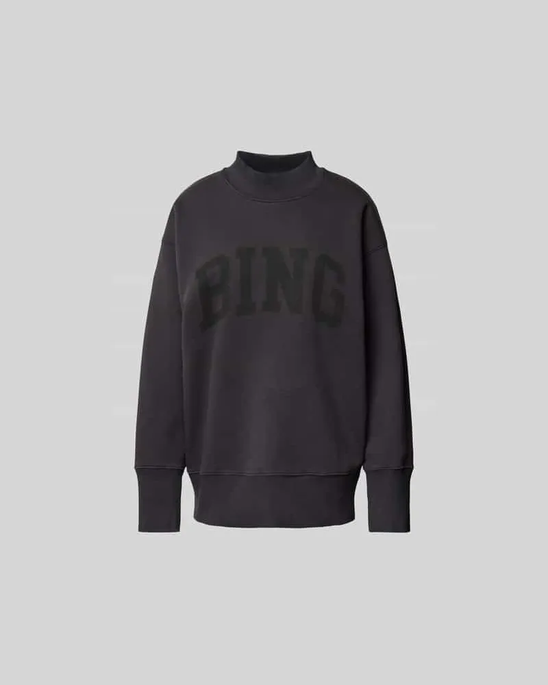 Anine Bing Sweatshirt mit Stehkragen Black