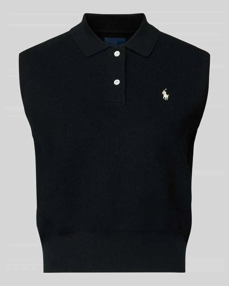 Ralph Lauren Slim Fit Pullunder aus Baumwoll-Mix Black