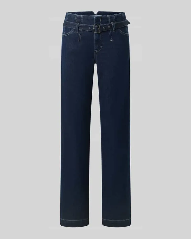 ANGELS  Relaxed Fit Jeans aus Baumwoll-Mix Modell 'Liz Retro Dunkelblau