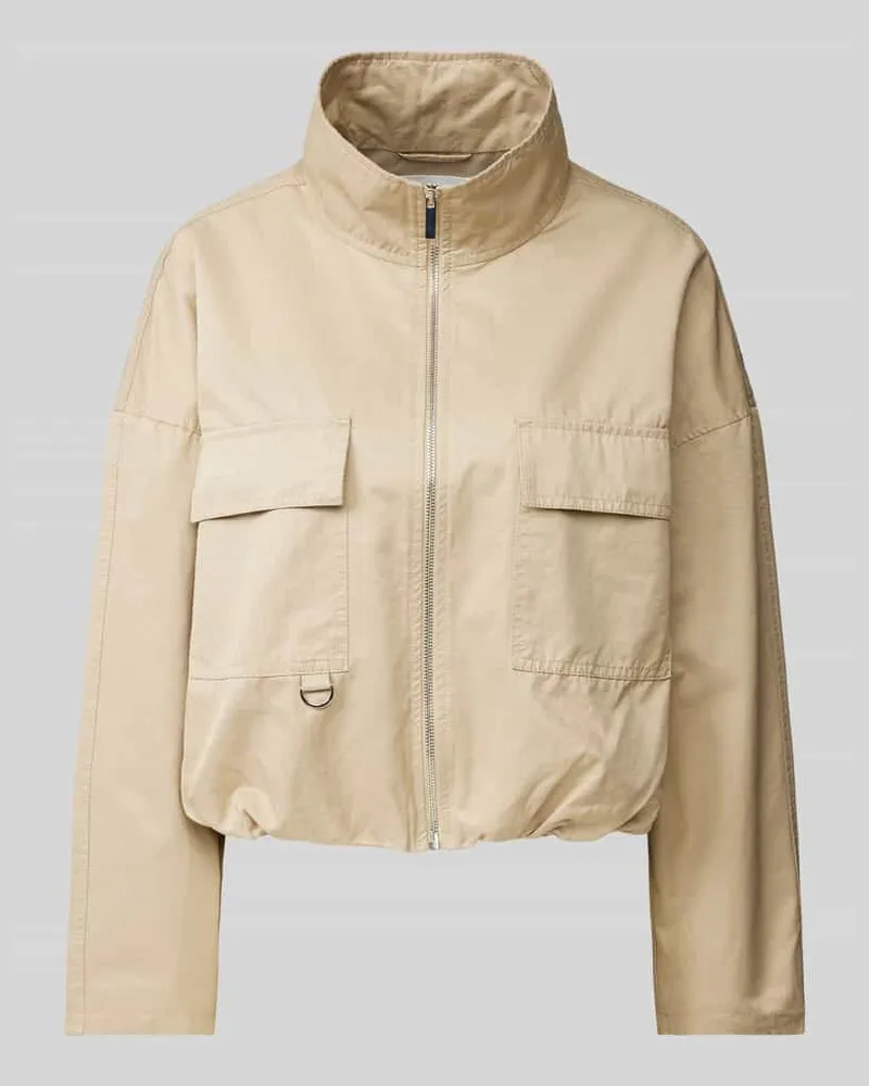OPUS Cropped Jacke mit Stehkragen Modell 'Hanneka Beige