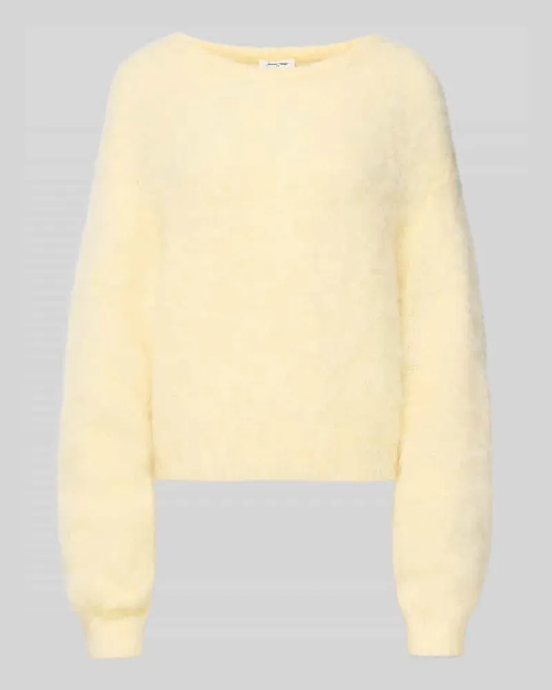 American Vintage Strickpullover mit gerippten Abschlüssen Modell 'NIBY Hellgelb