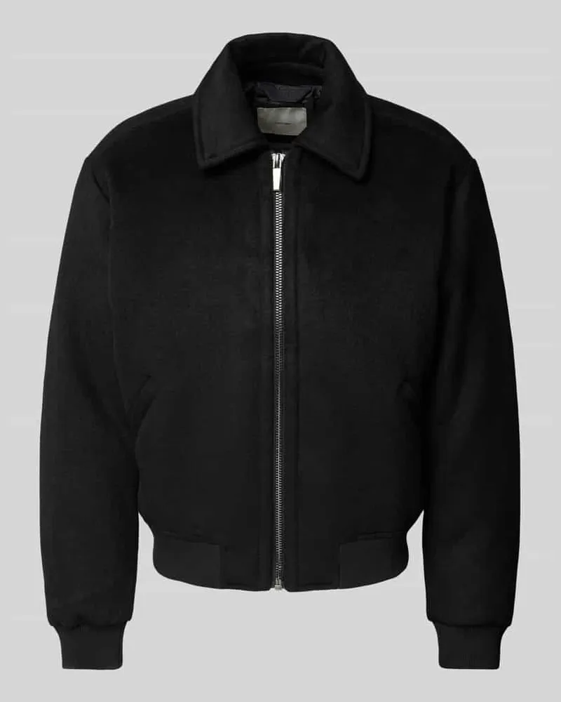 Calvin Klein Regular Fit Jacke aus Woll-Mix mit Daunen-Feder-Füllung Black