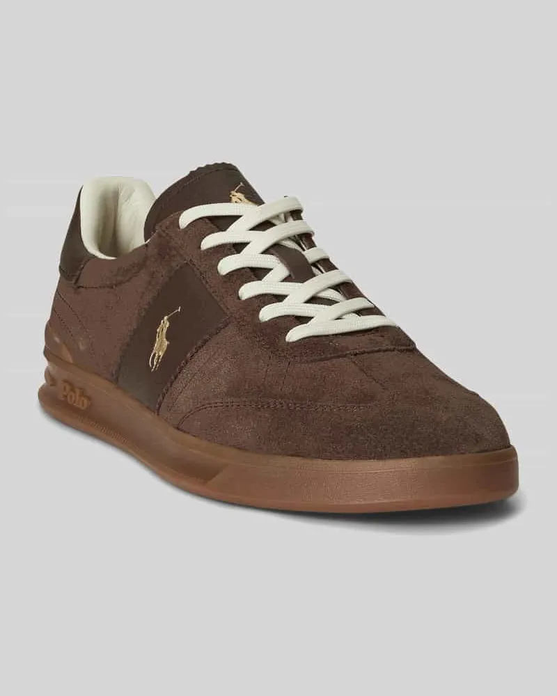 Ralph Lauren Sneaker aus echtem Veloursleder Mittelbraun