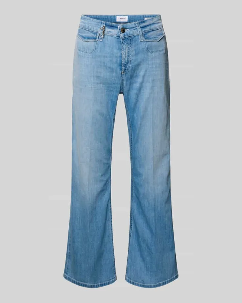 Cambio Wide Leg Jeans aus Baumwoll-Mix Modell 'FABIENNE Jeansblau