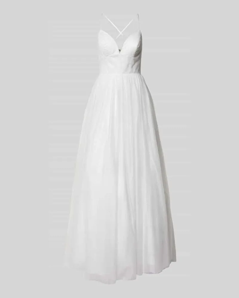LUXUAR Brautkleid mit Raffungen Offwhite