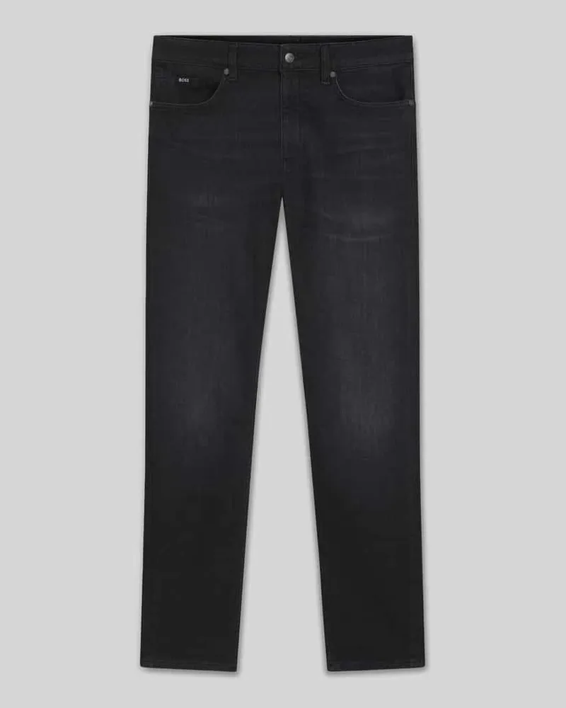 HUGO BOSS Slim Fit Jeans aus Baumwoll-Mix Modell 'DELAWARE Dunkelgrau