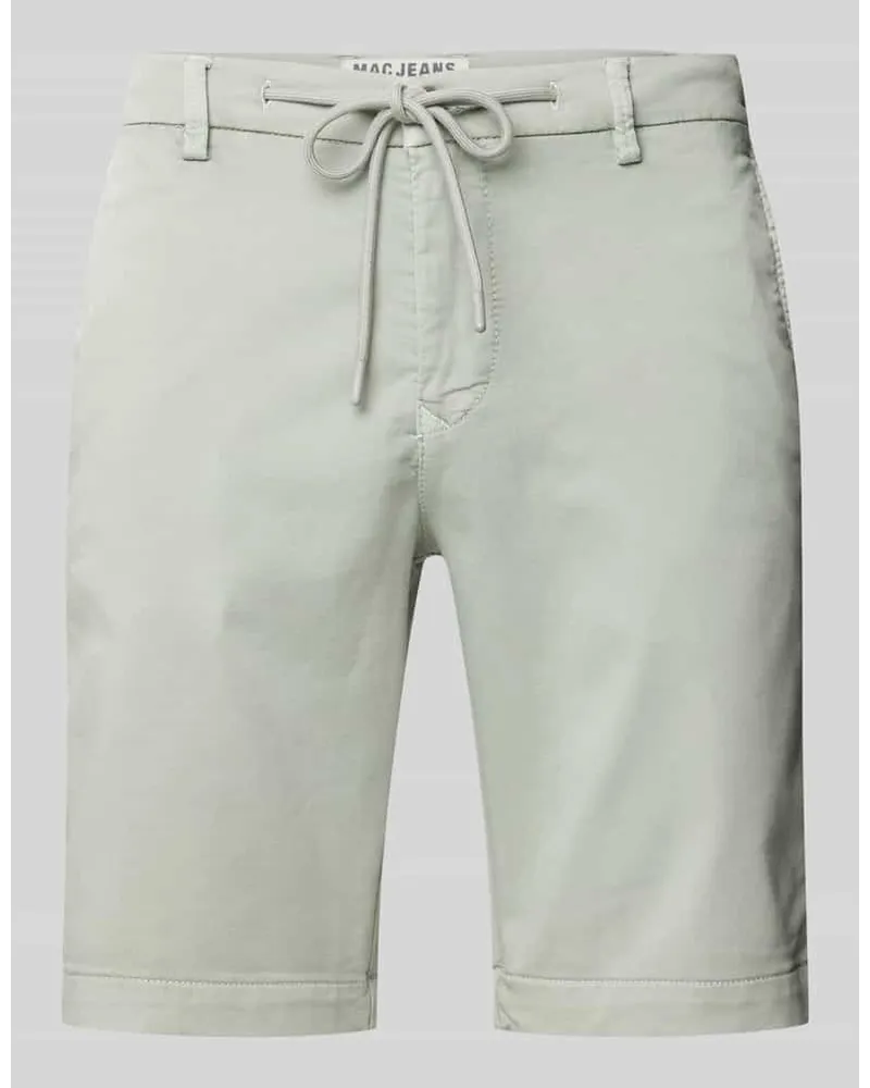 MAC Jeans Regular Fit Shorts mit Tunnelzug Silber