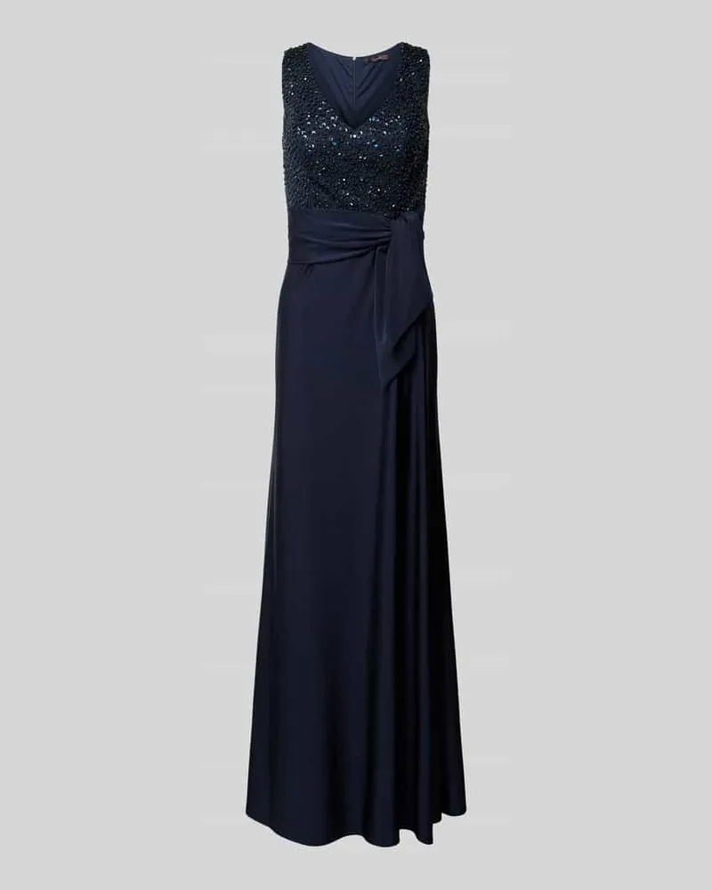 Vera Mont Abendkleid mit Paillettenbesatz Dunkelblau