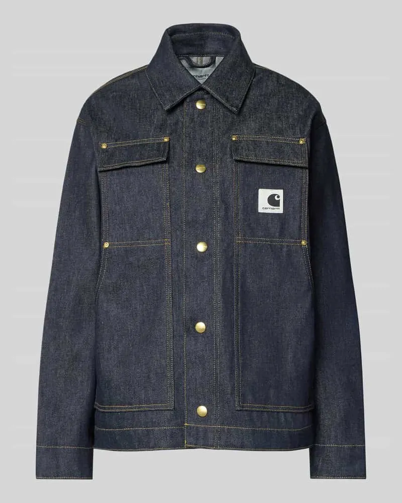 Carhartt WIP Regular Fit Jeansjacke mit Logo-Patch Modell 'Arctic Dunkelblau
