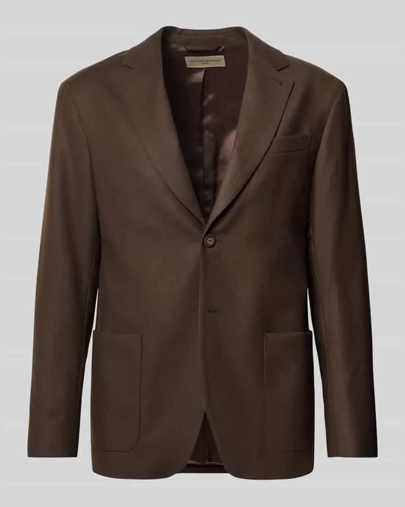 Officine Generale Regular Fit Sakko aus reiner Schurwolle Schoko