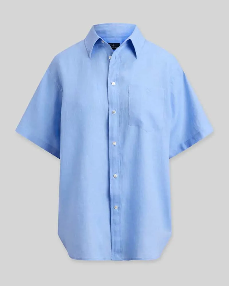 Ralph Lauren Oversized Hemdbluse aus reinem Leinen Sky