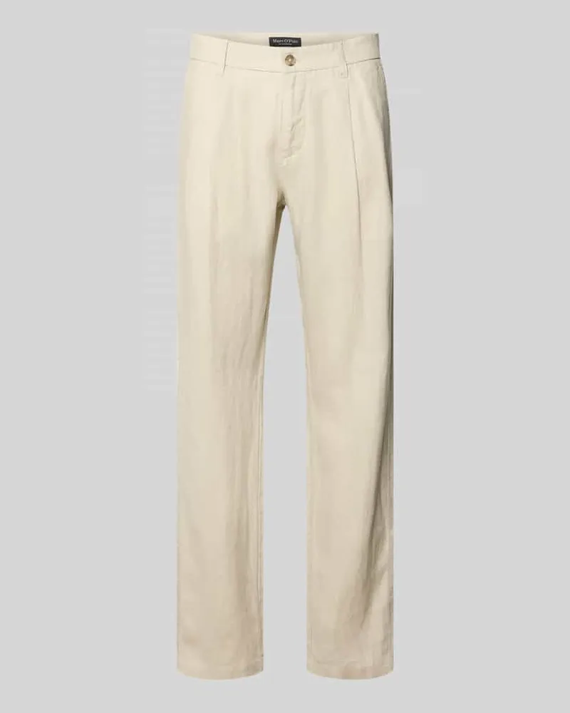 Marc O'Polo Tapered Leinenhose mit Gürtelschlaufen Modell 'OSBY JOGGER Sand