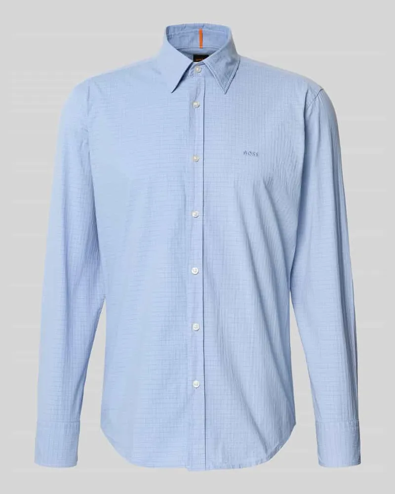 HUGO BOSS Regular Fit Freizeithemd aus Baumwoll-Mix Modell 'RELEGANT Hellblau