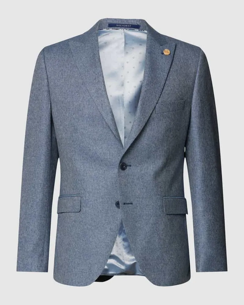 Wilvorst Regular Fit 2-Knopf-Sakko mit Seide-Anteil Blau