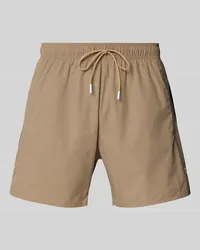 HUGO BOSS Regular Fit Badeshorts mit Label-Print Modell 'Iconic Sand