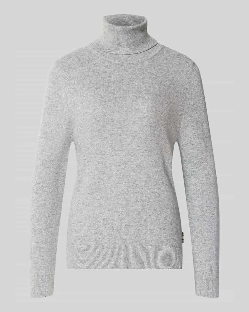 Barbour Regular Fit Rollkragenpullover aus Woll-Baumwoll-Mix Hellgrau