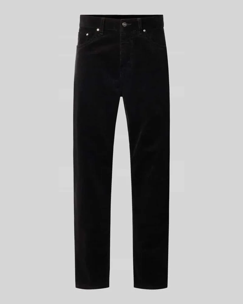 Carhartt WIP Straight Fit Hose aus reiner Baumwolle in Cord-Optik Black