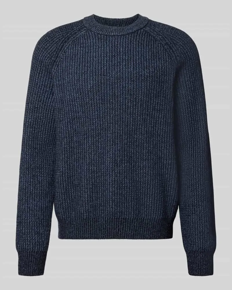 HUGO BOSS Regular Fit Pullover aus Woll-Mix Modell 'Kepler Marine