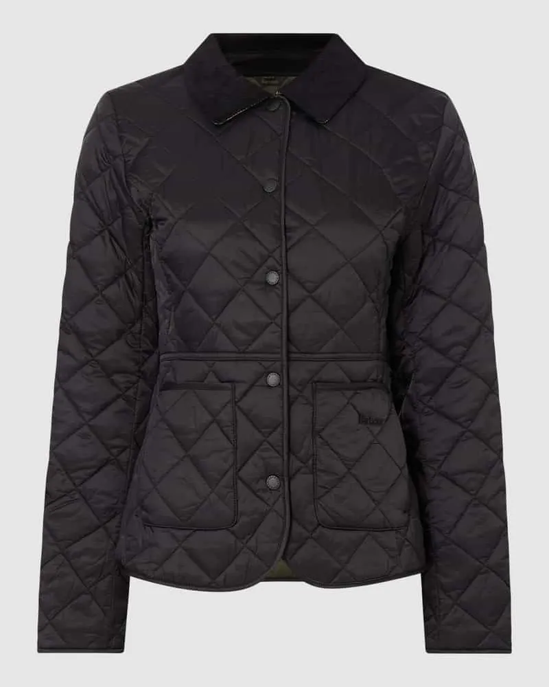 Barbour Steppjacke mit Cordkragen Modell 'Deveron Black