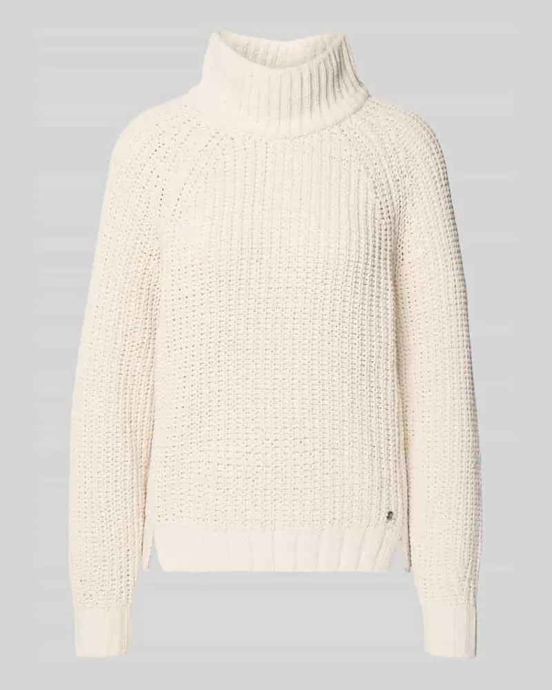 monari Strickpullover mit gerippten Abschlüssen Ecru