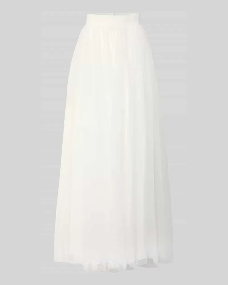 LUXUAR Maxirock aus Mesh Offwhite