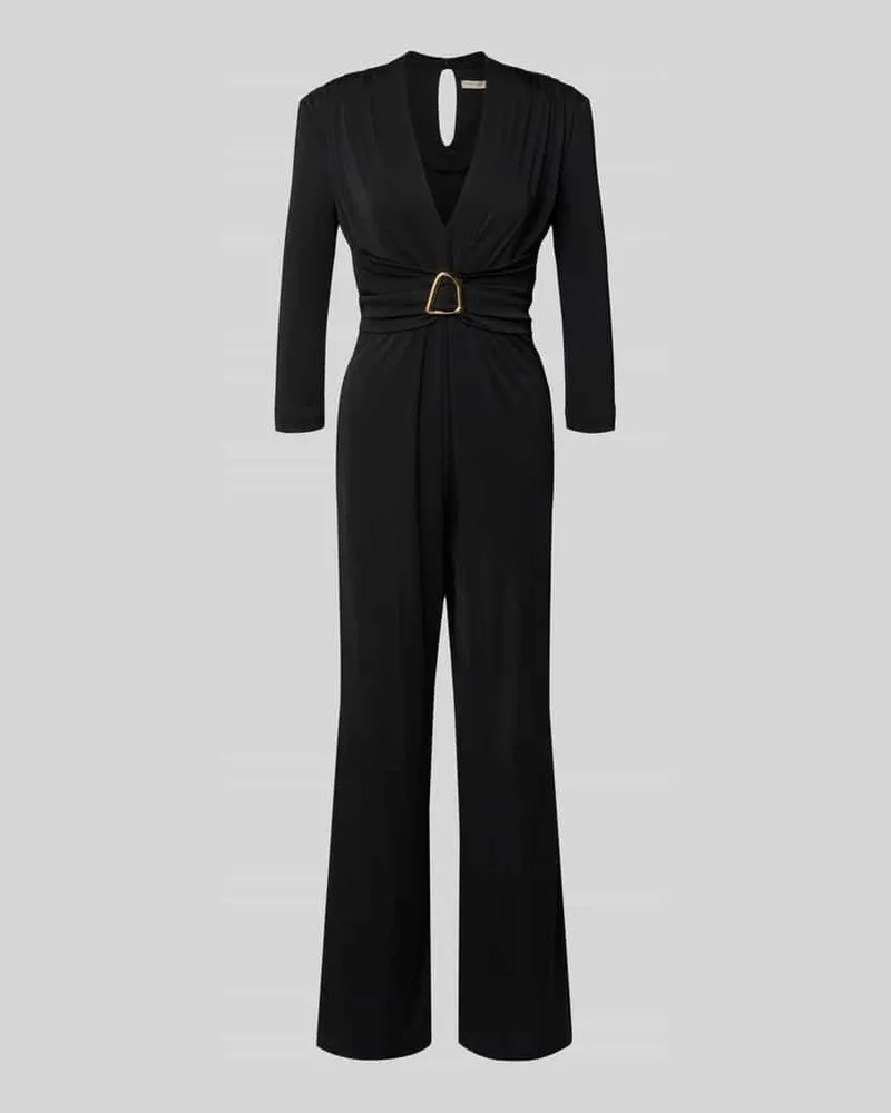 Rinascimento Regular Fit Jumpsuit mit Zierbesatz Black
