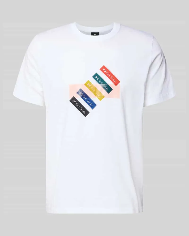 Paul Smith Regular Fit T-Shirt mit Label-Print Weiss