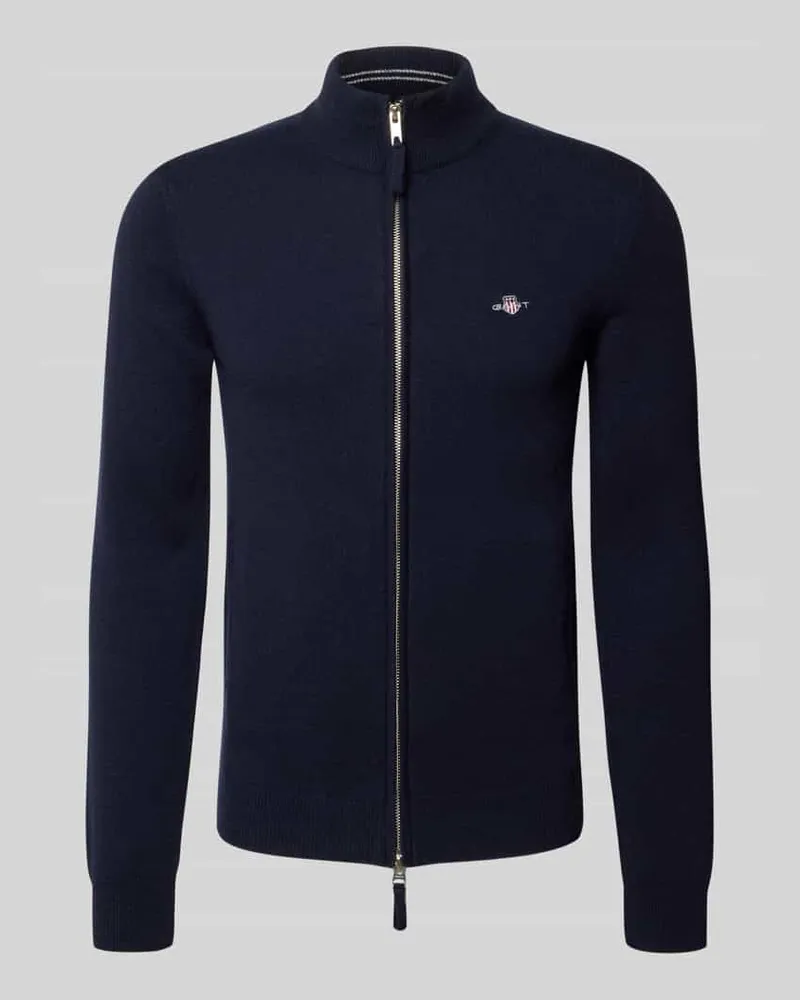 Gant Regular Fit Pullover aus reiner Wolle Marine