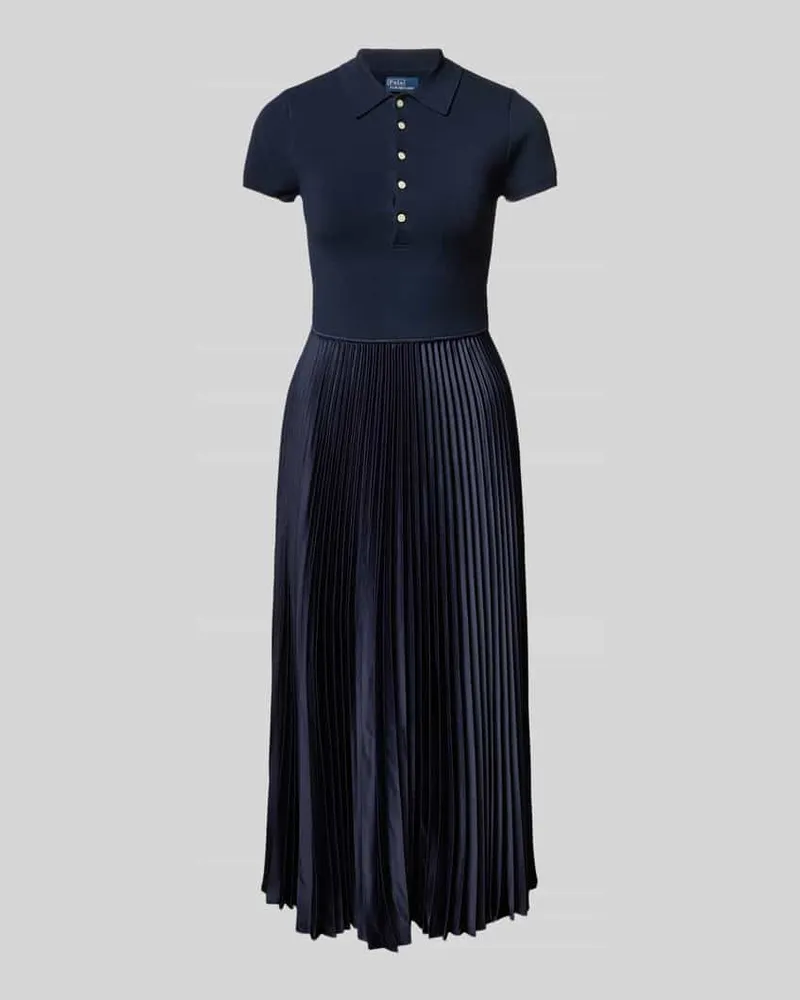 Ralph Lauren Polokleid mit Plisseefalten Marine