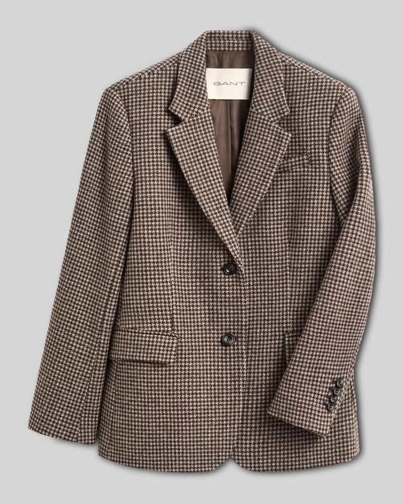 Gant Regular Fit Kurzblazer aus reiner Wolle Taupe