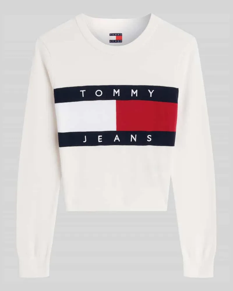Tommy Hilfiger Regular Fit Pullover aus reiner Baumwolle Offwhite