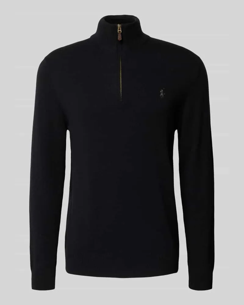 Ralph Lauren Strickpullover mit gerippten Abschlüssen Black