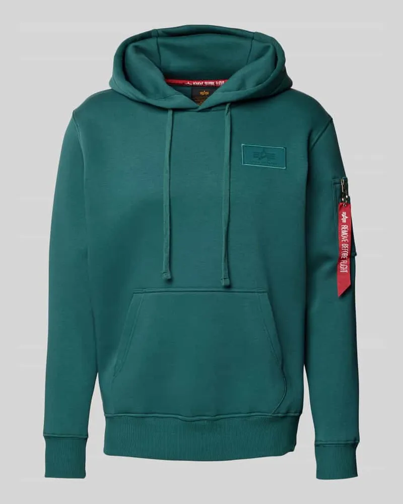 Alpha Industries Hoodie mit Label-Patch Petrol