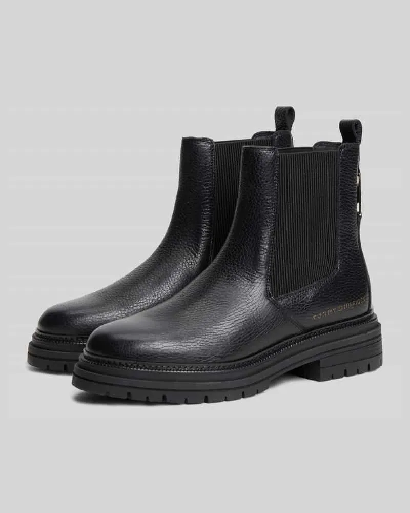 Tommy Hilfiger Chelsea-Boots aus Leder Black
