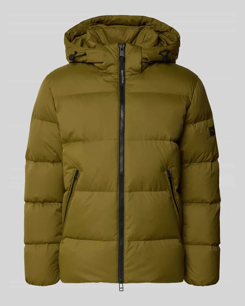 Marc O'Polo Regular Fit Daunenjacke mit abnehmbarer Kapuze Oliv