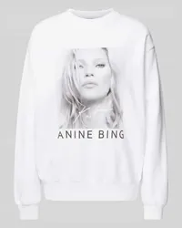 Anine Bing Sweatshirt mit Label-Print Weiss