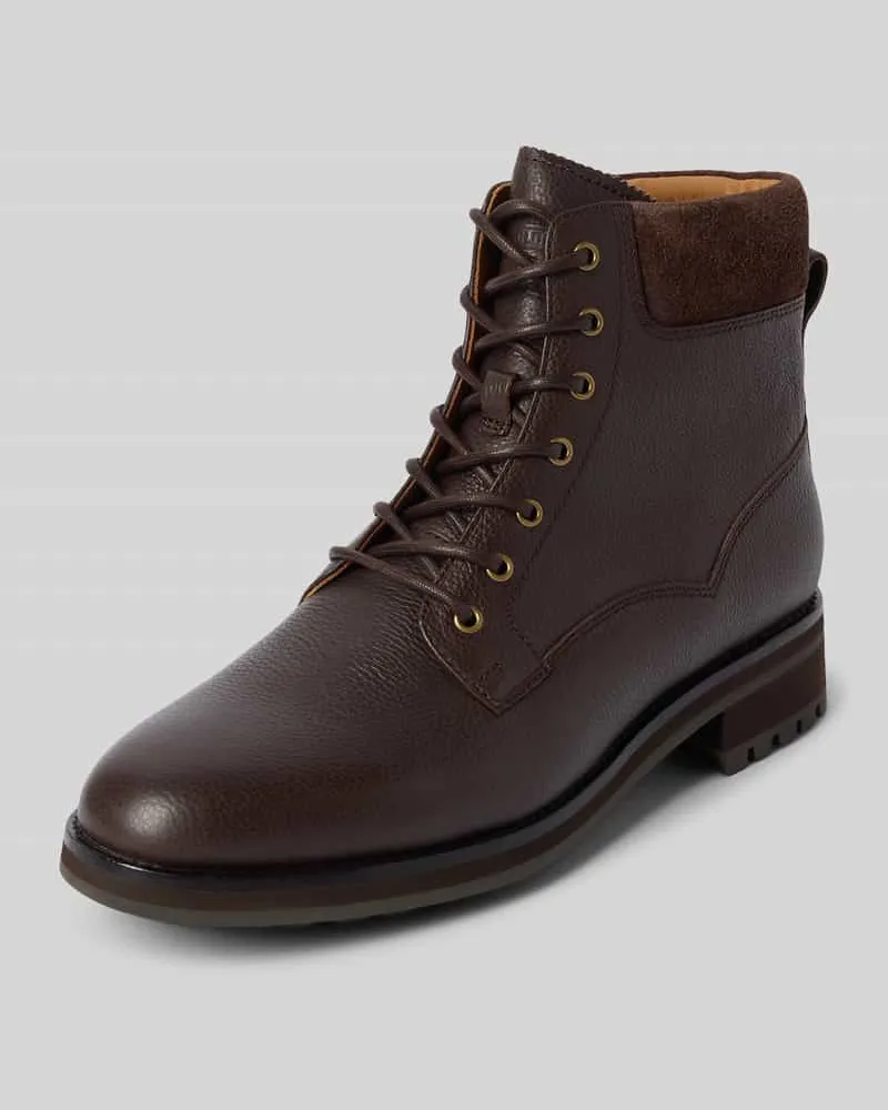 Ralph Lauren Boots aus Rindsleder mit profilierter Sohle Modell 'BRYSON Dunkelbraun