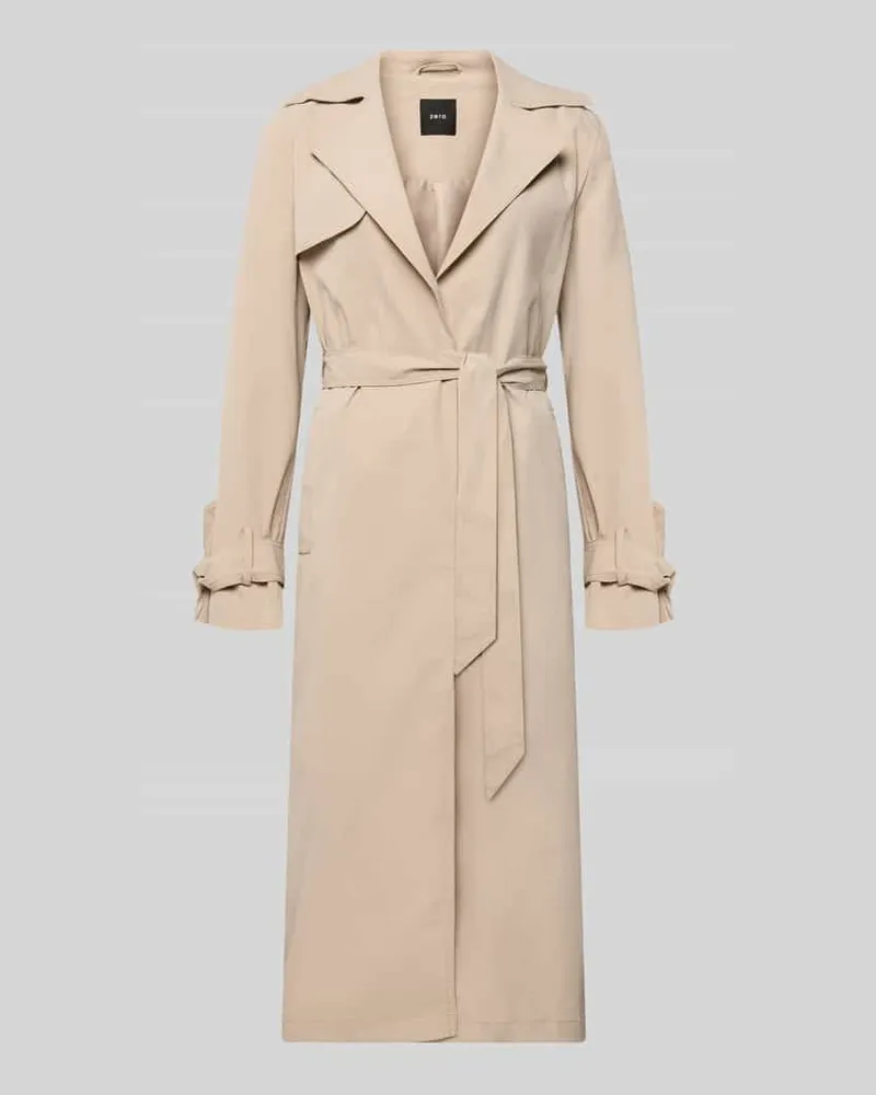 ZERO Trenchcoat mit Reverskragen und Bindegürtel Sand