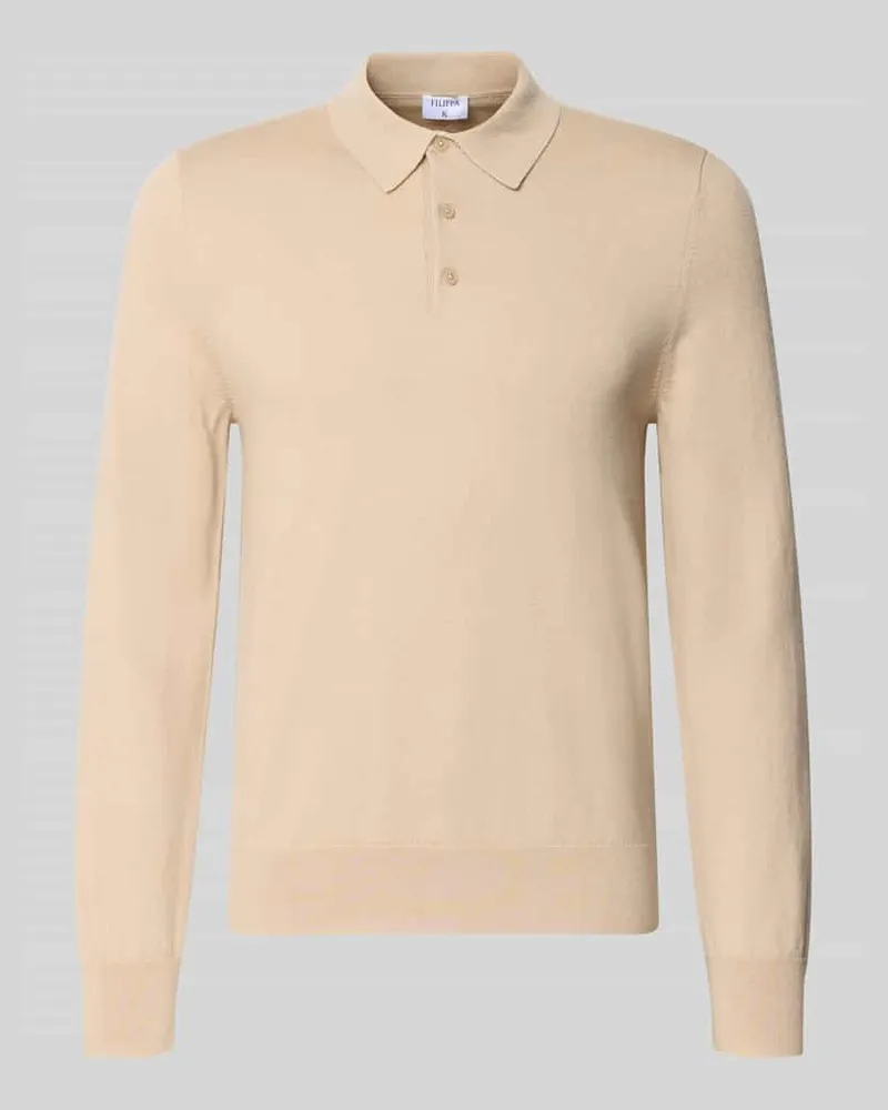 Filippa K Regular Fit Poloshirt aus Woll-Mix Beige