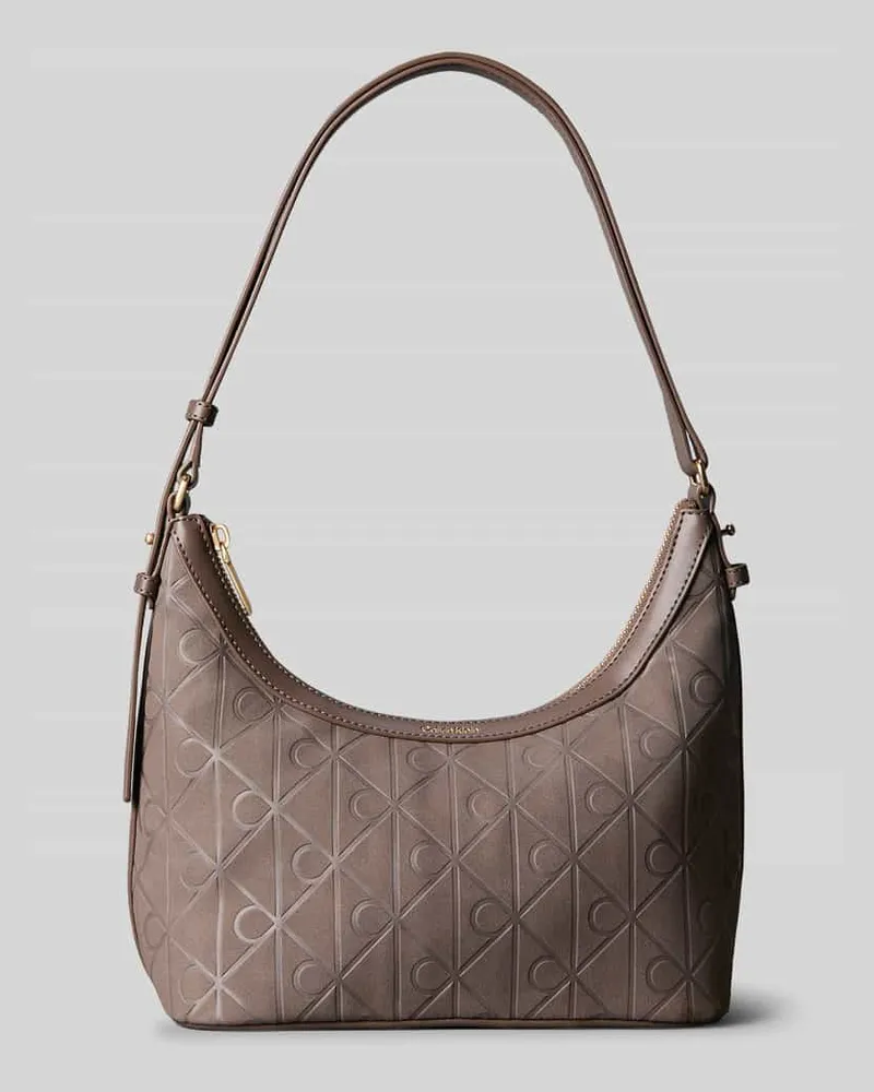 Calvin Klein Henkeltasche mit Allover-Logo-Prägung Taupe