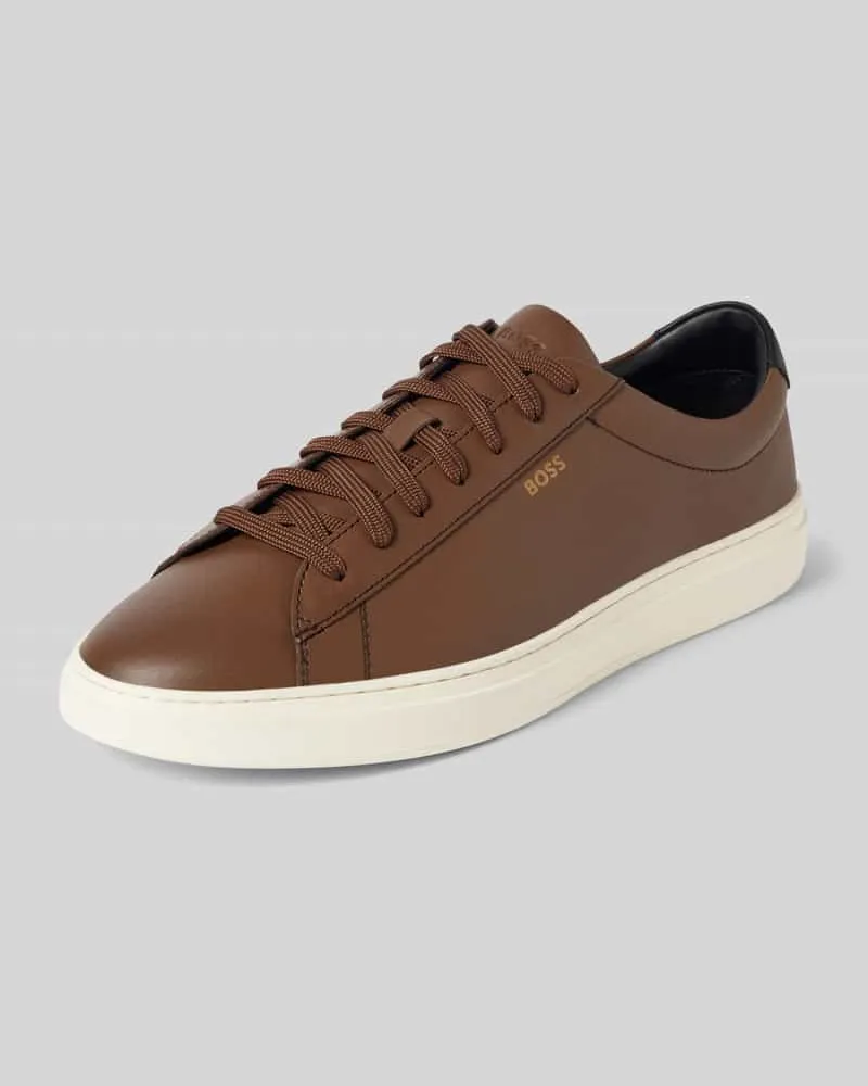 HUGO BOSS Sneaker mit Schnürverschluss Modell 'Kieran Dunkelbraun