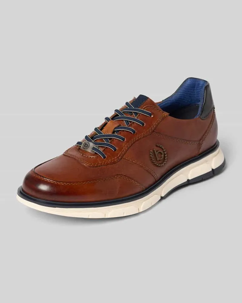 Bugatti Halbschuhe aus Leder mit Label-Detail Modell 'Don Cognac