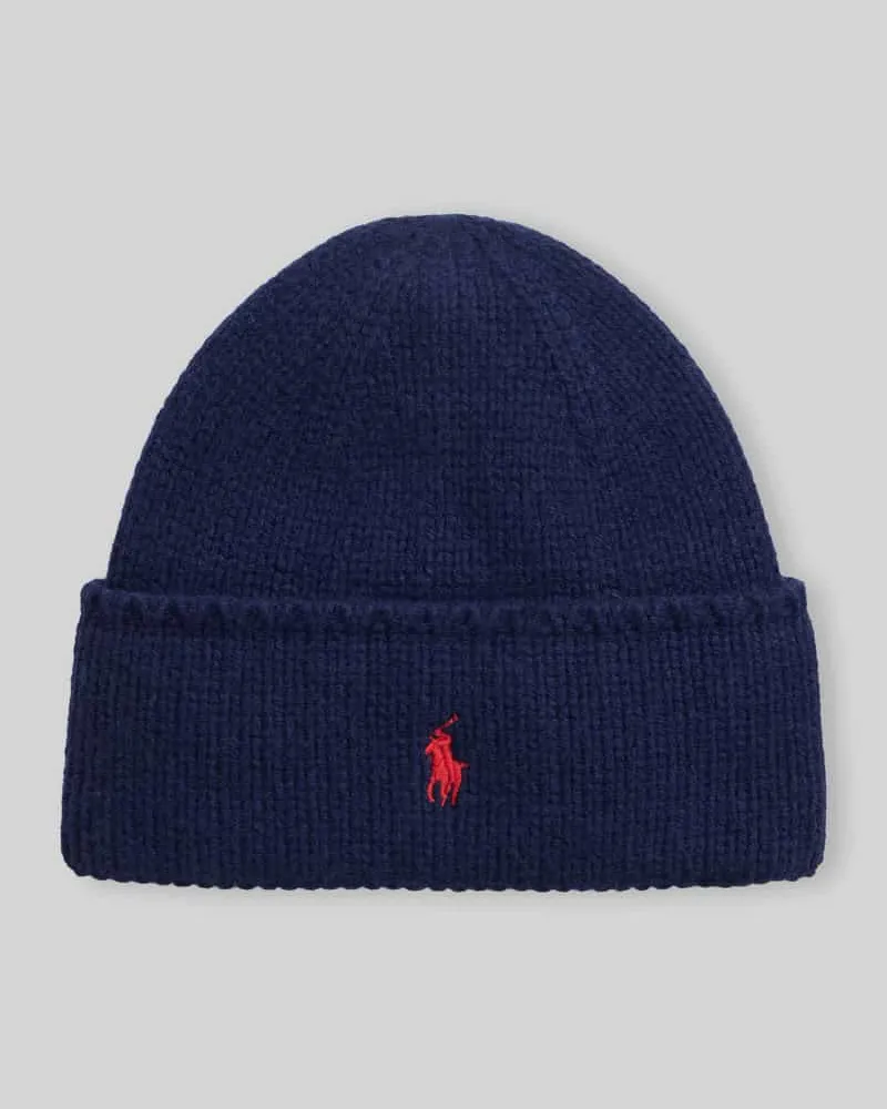 Ralph Lauren Mütze aus reiner Wolle Marine