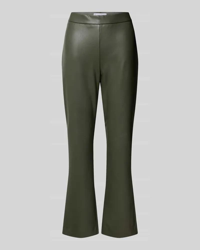 RAFFAELLO ROSSI  Flared Bootcut Hose in Leder-Optik Modell 'MACY Oliv