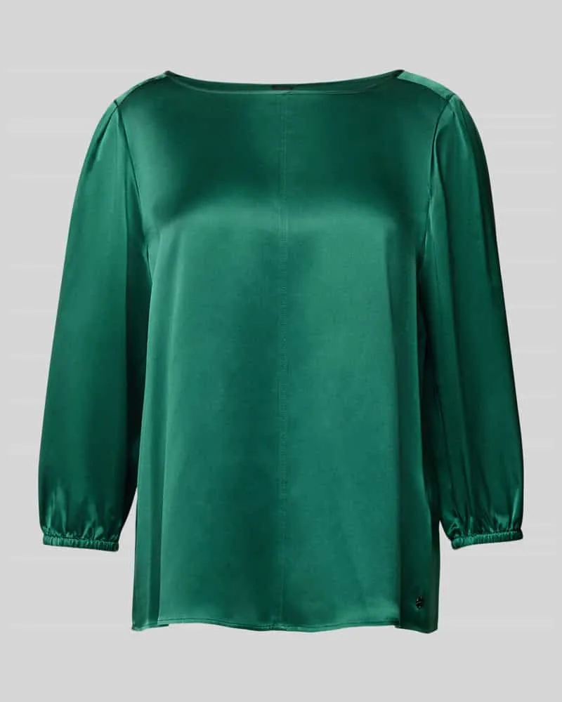 Marc Cain Regular Fit Seidenbluse mit 3/4-Arm Dunkelgruen