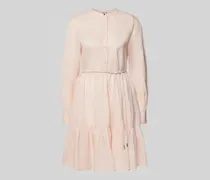 Knielanges Hemdblusenkleid mit Knopfleiste und Bindegürtel