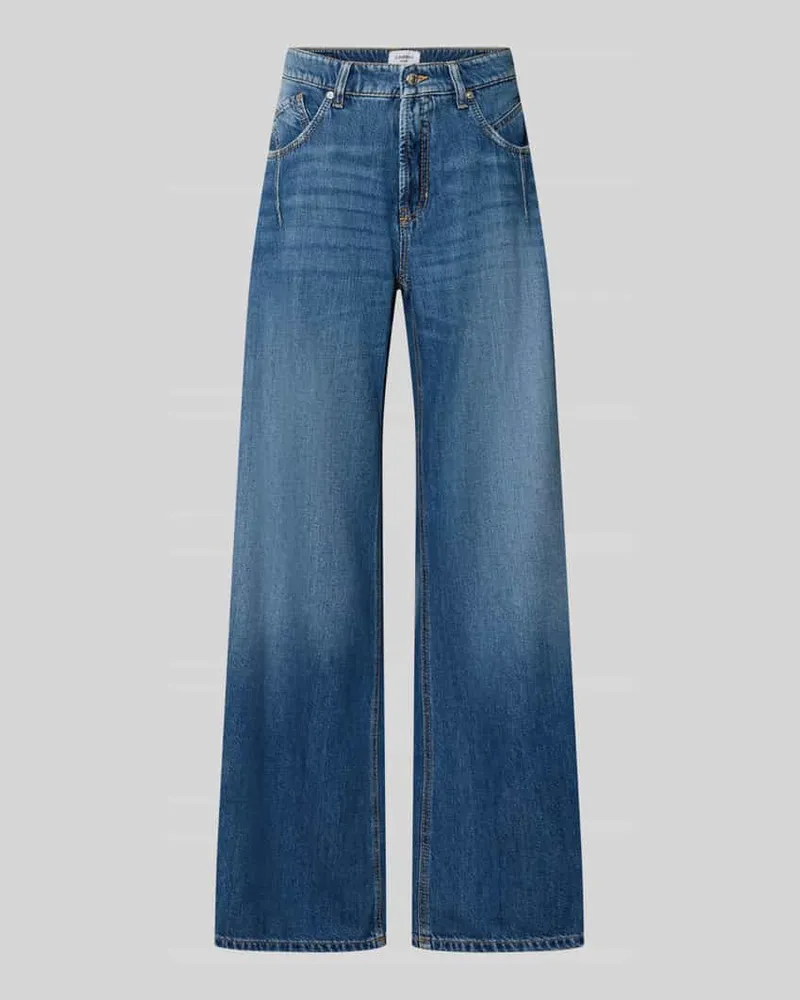 Cambio Wide & Loose Fit Jeans aus Baumwoll-Mix Modell 'PALAZZO ADVANCE Hellblau