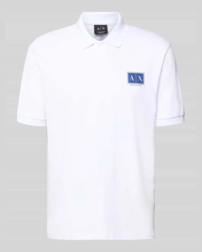 Armani Exchange Regular Fit Poloshirt mit Knopfleiste Weiss