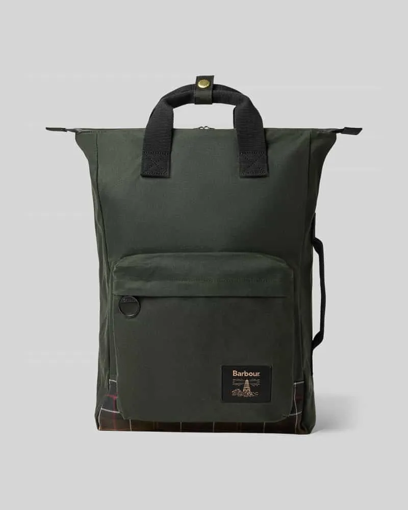 Barbour Rucksack mit Label-Patch Modell 'FIELD WAX Oliv
