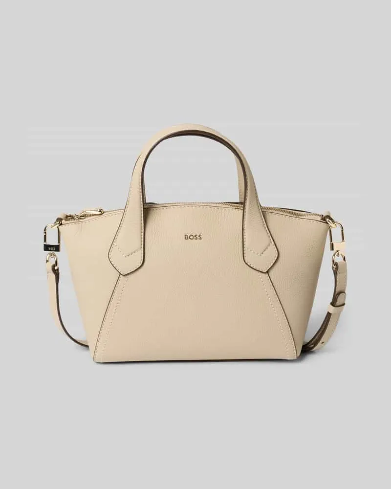 HUGO BOSS Henkeltasche aus echtem Leder Modell 'LENAH Beige
